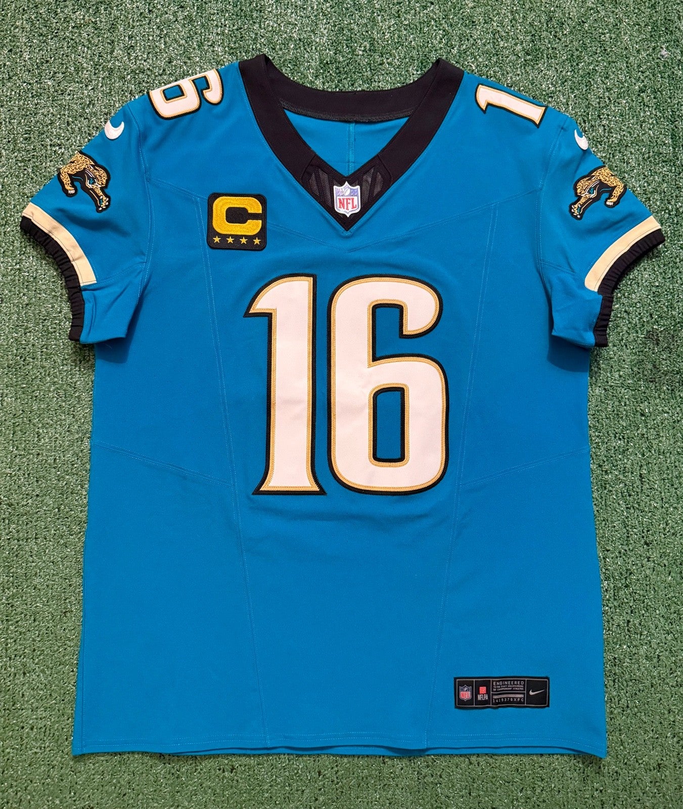 Trevor Lawrence Jacksonville Jaguars Jersey #16 Nike Vapor Fuse Elite Teal Size 44 (L) NFL