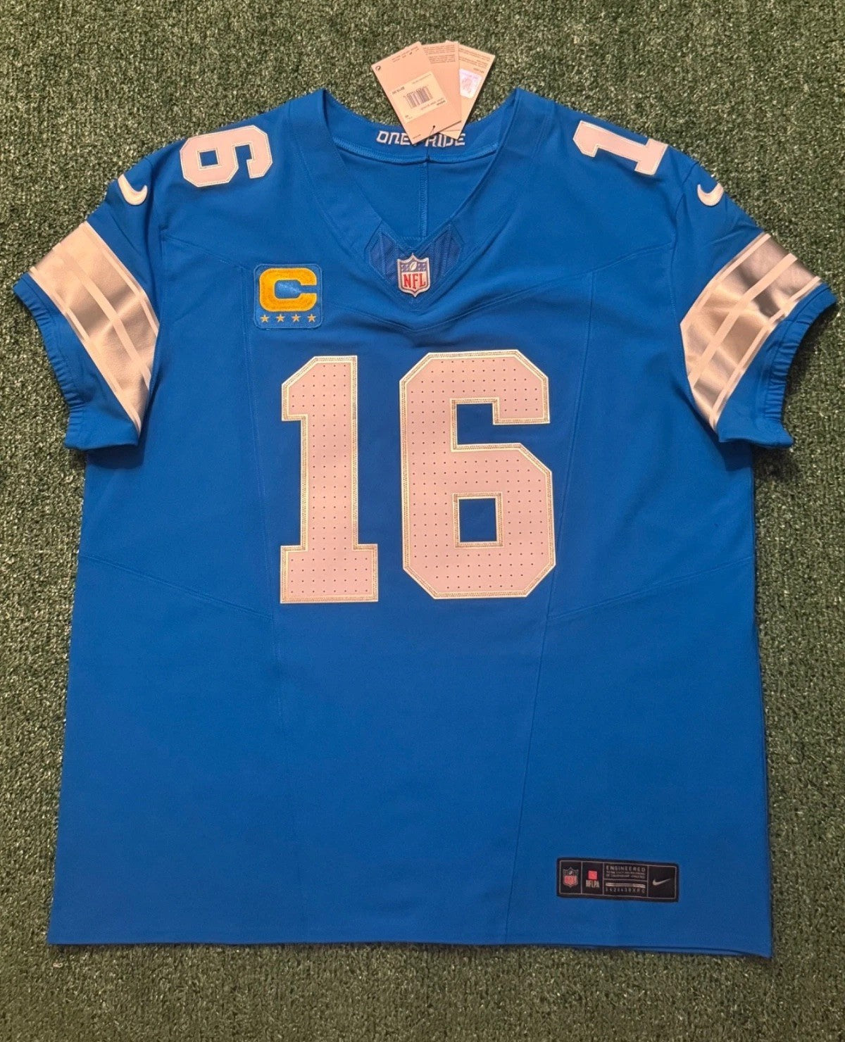Jared Goff Detroit Lions Jersey #16  Nike Vapor FUSE Elite Blue Size 48 (XL) NFL