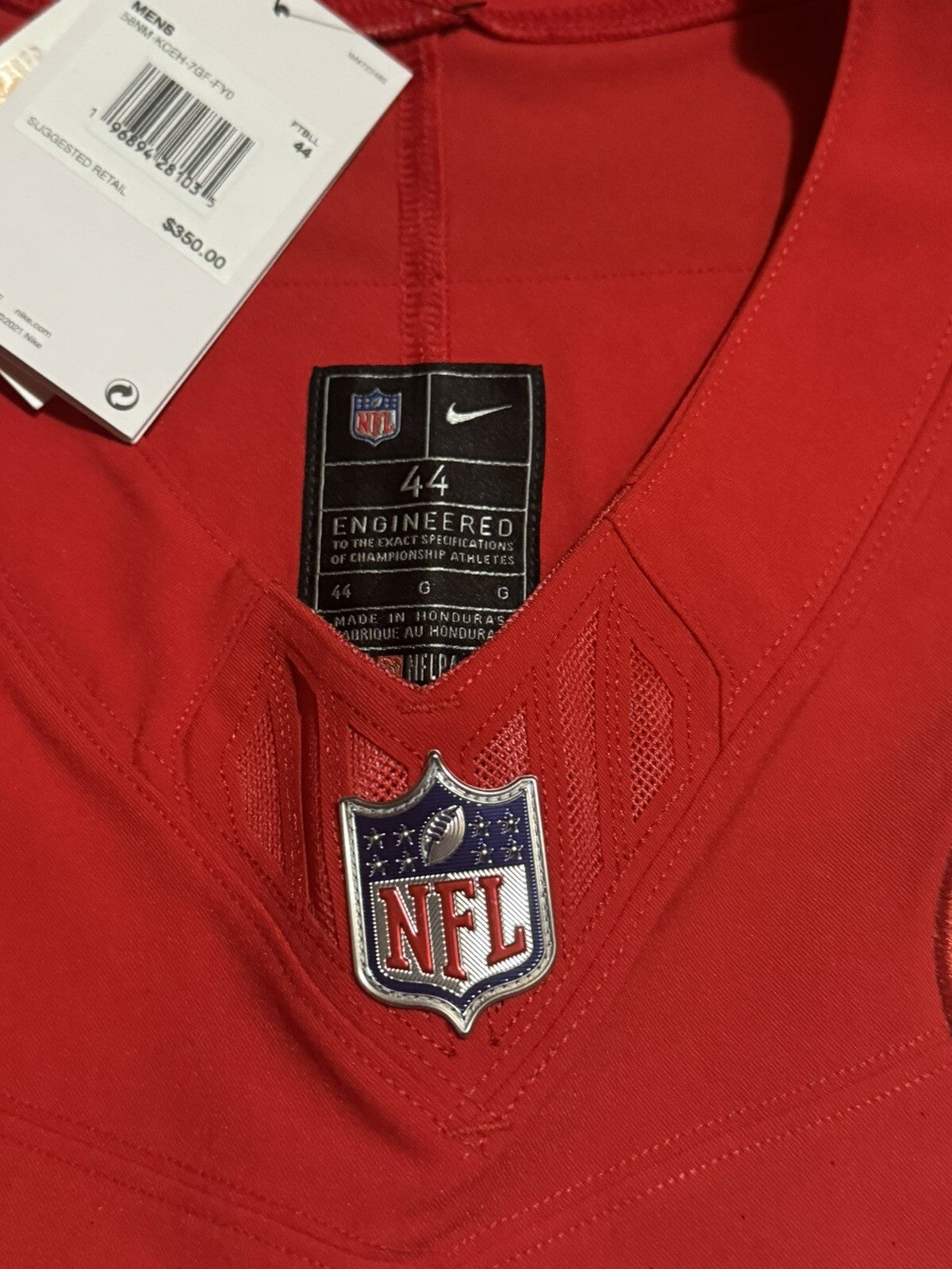 Patrick Mahomes Kansas City Chiefs Jersey #15 Nike Vapor FUSE Elite Red Size 44 (L) NFL