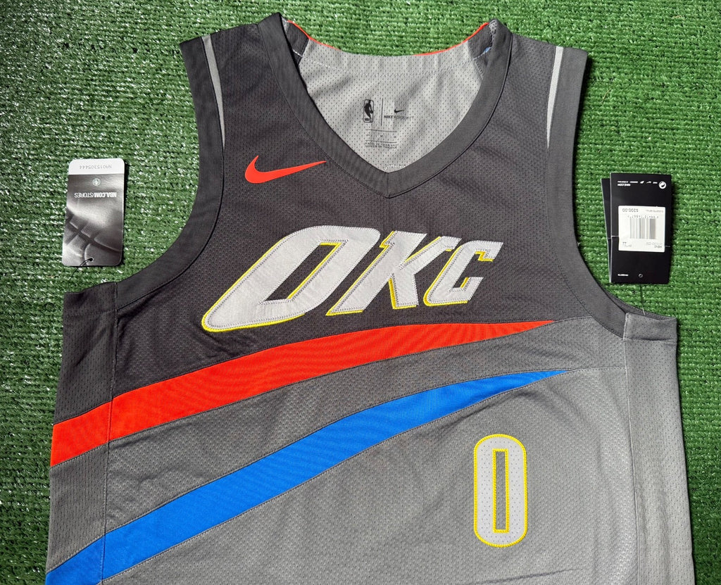 Russell Westbrook Oklahoma City Thunder Jersey #0 Nike Aeroswift Authentic Gray Size 44 (M) NBA
