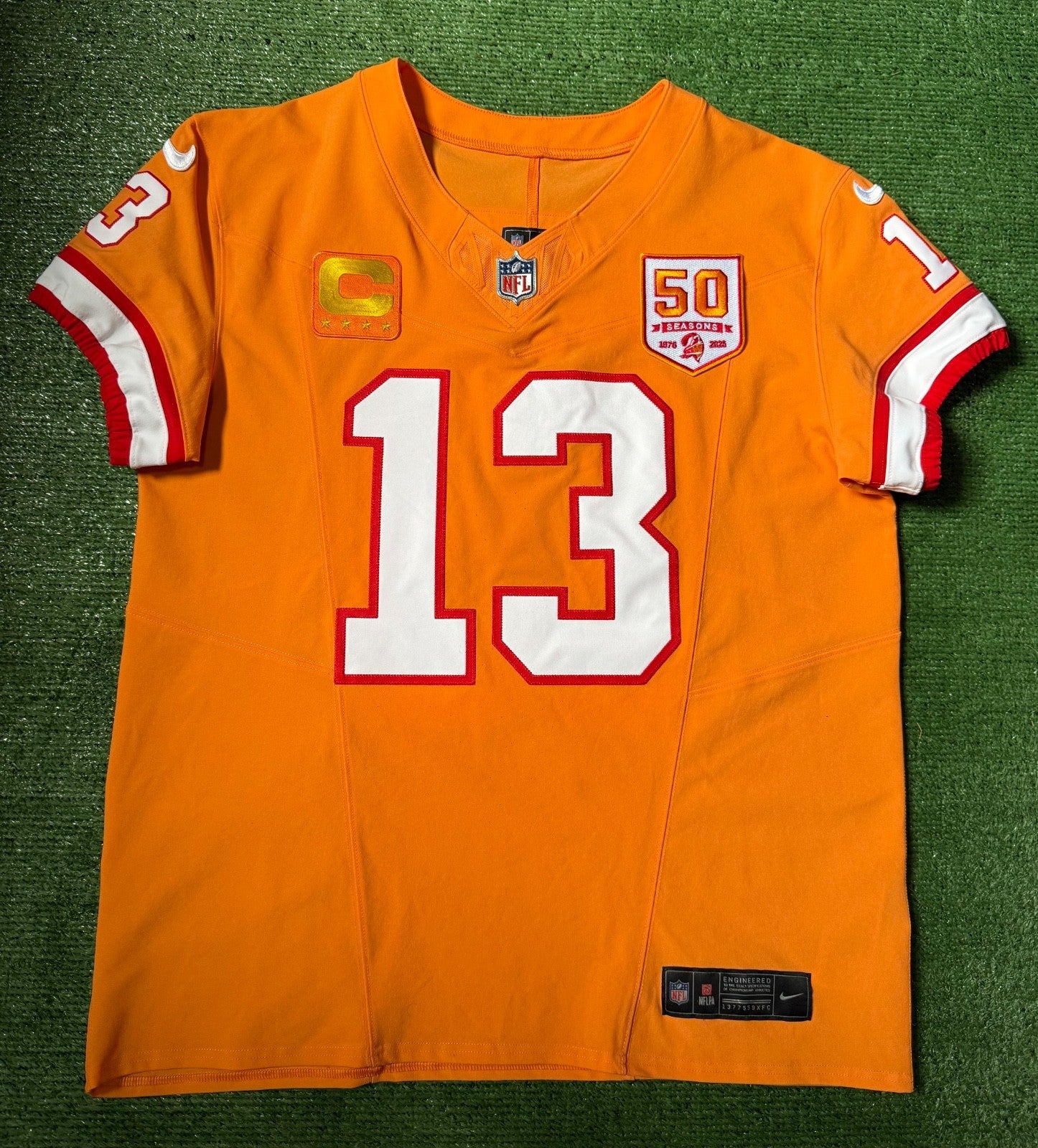 Mike Evans Tampa Bay Buccaneers Jersey #13 Nike Vapor FUSE Elite Orange Creamsicle Size 44 (Large) NFL