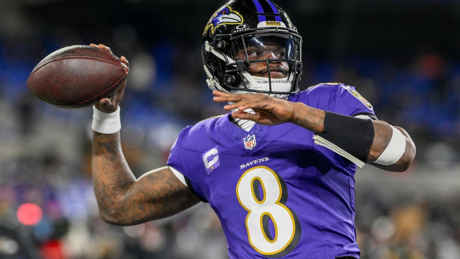Lamar Jackson Baltimore Ravens Jersey #8 Nike Vapor FUSE Elite Purple Size 48 (XL) NFL