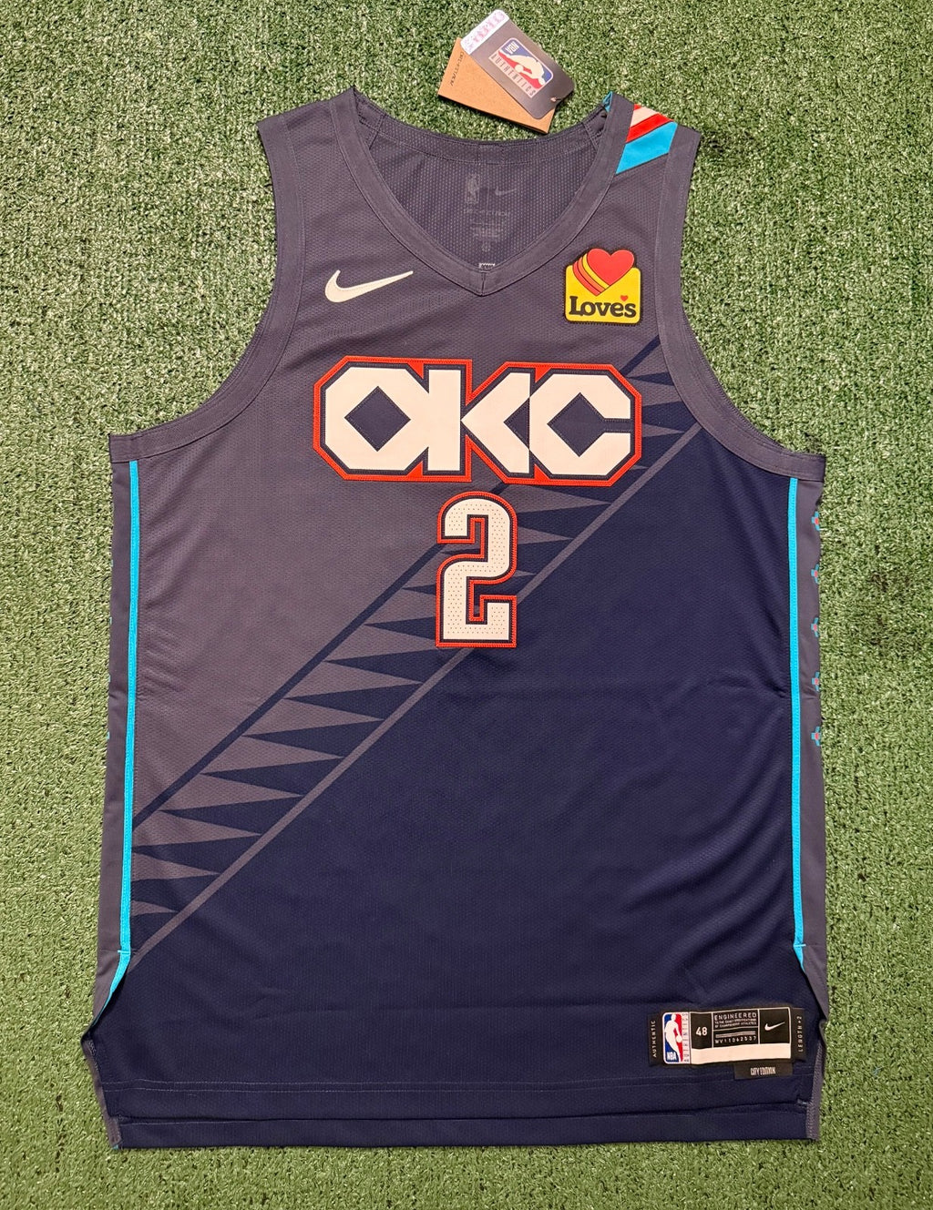 Shai Gilgeous-Alexander Oklahoma City Thunder Jersey #2 Nike ADV Authentic Blue Size 48 (L) NBA