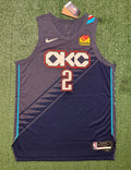 Shai Gilgeous-Alexander Oklahoma City Thunder Jersey #2 Nike ADV Authentic Blue Size 48 (L) NBA