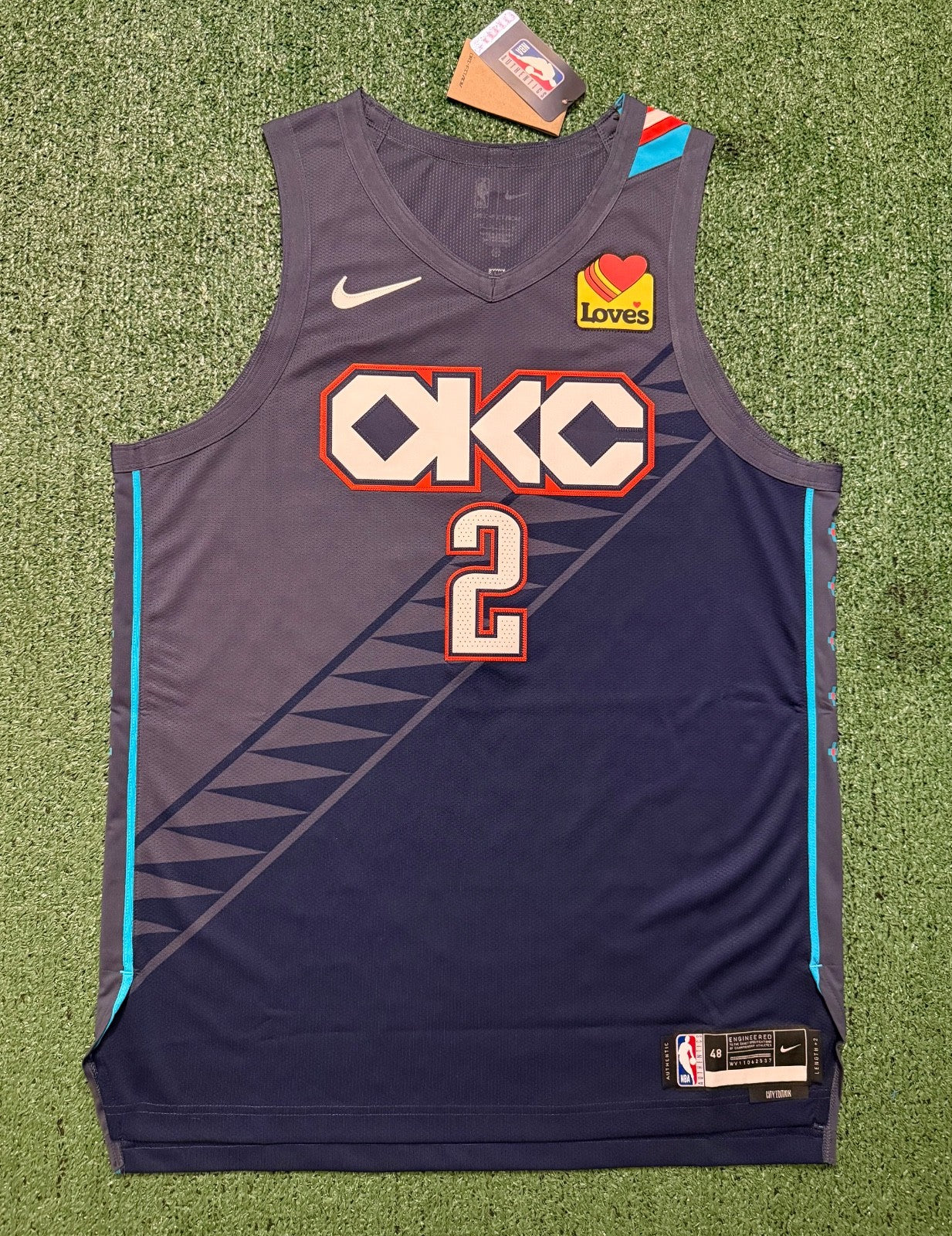 Shai Gilgeous-Alexander Oklahoma City Thunder Jersey #2 Nike ADV Authentic Blue Size 48 (L) NBA