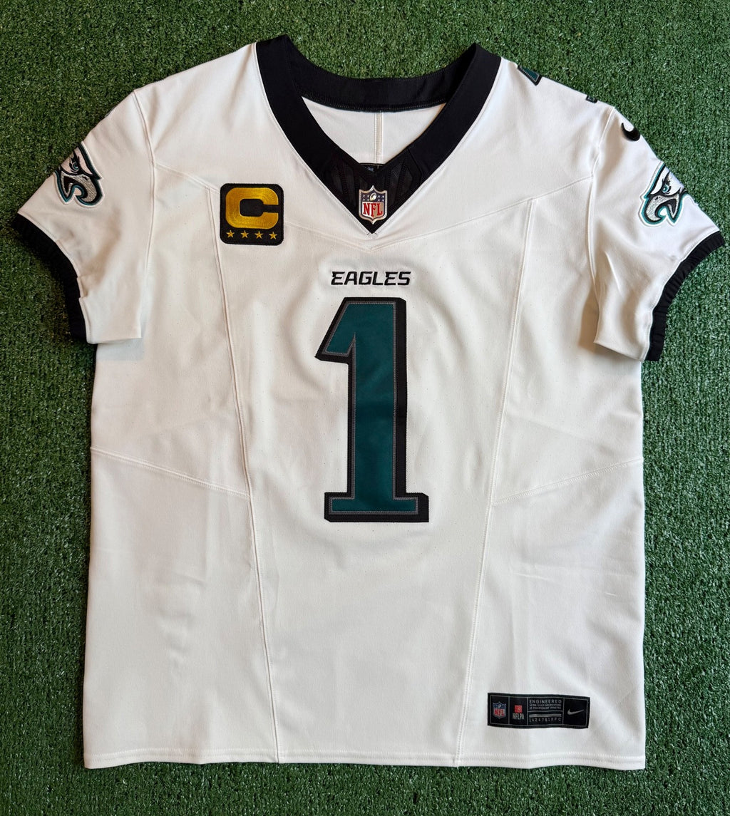 Jalen Hurts Philadelphia Eagles Jersey #1 Nike Vapor FUSE Elite White size 44 (Large) NFL