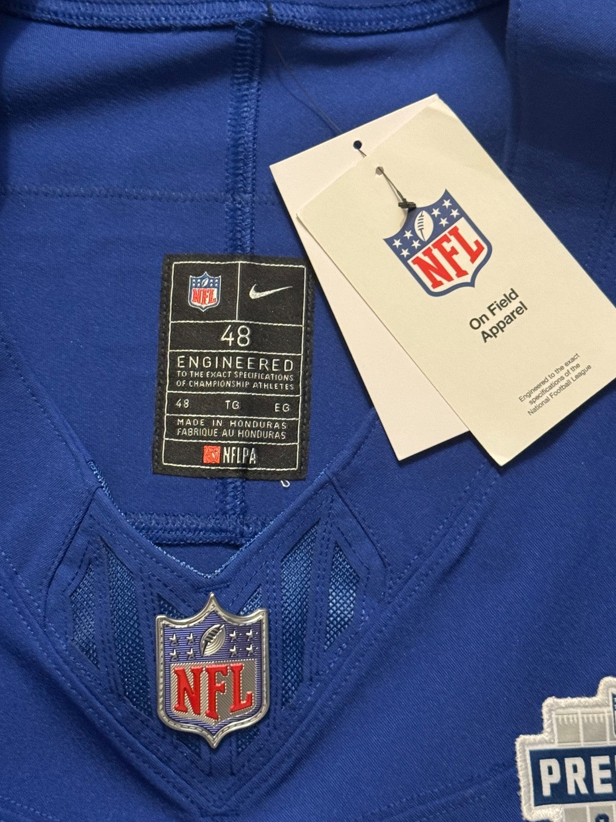 Jaxson Dart New York Giants Jersey #6 Nike Vapor FUSE Elite Blue Size 48 (XL) NFL