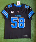 Penei Sewell Detroit Lions Jersey #58 Nike Vapor FUSE Elite Black 44 (Large) NFL