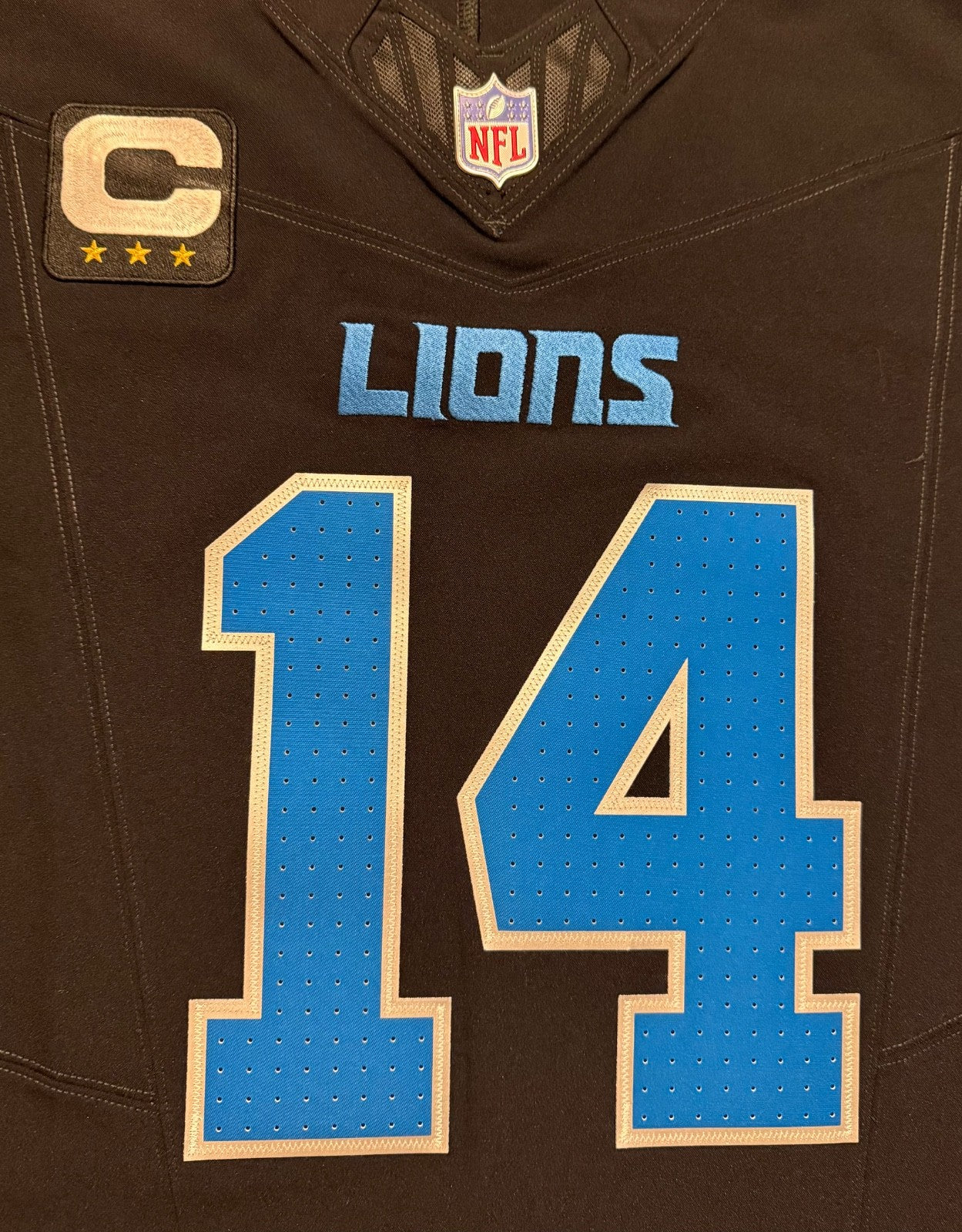 Amon Ra St Brown Detroit Lions Jersey #14 Nike Vapor FUSE Elite Black Size 48 (XL) NFL