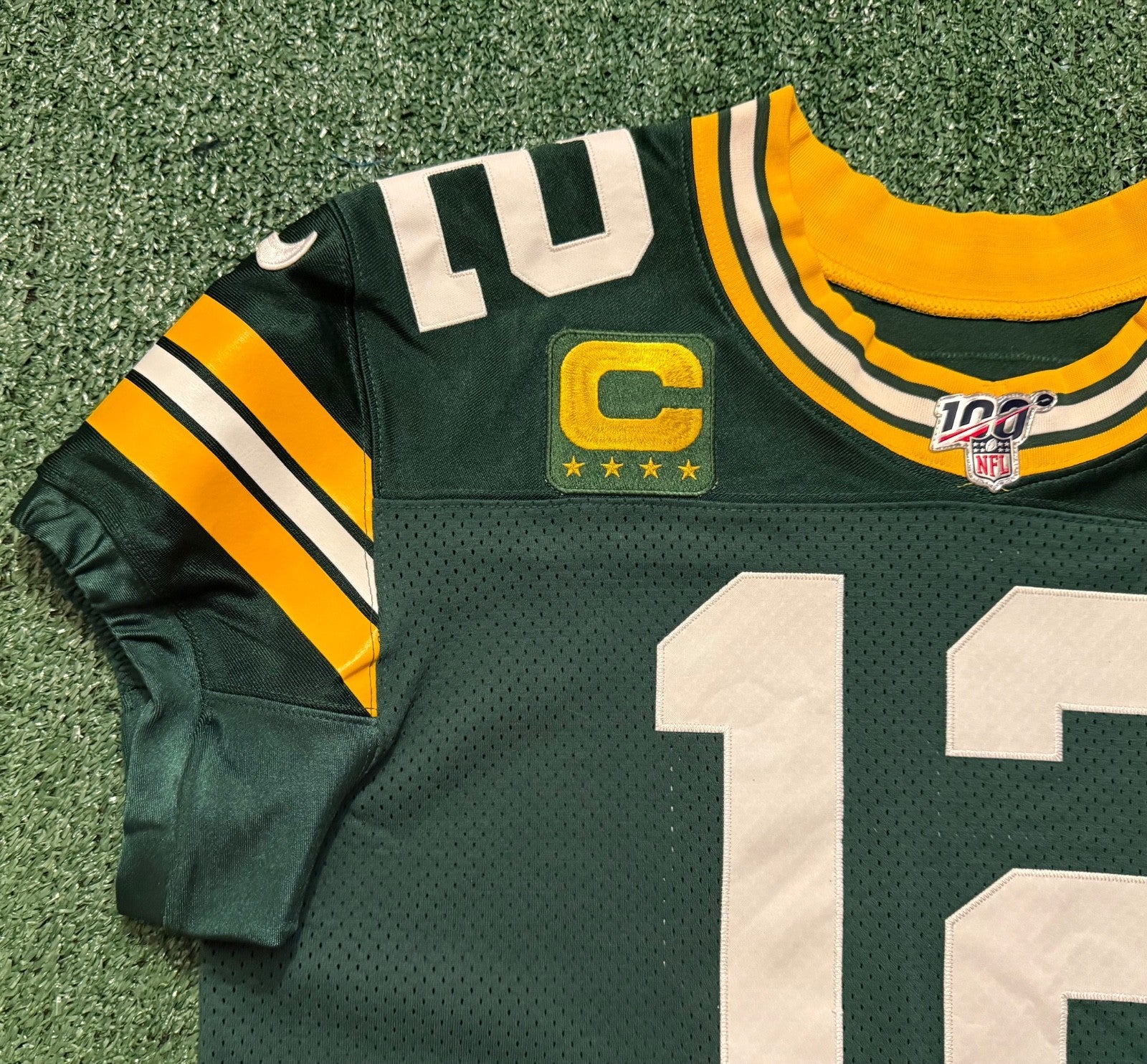Aaron Rodgers Green Bay Packers Jersey #12 Nike Vapor Elite Green Size 44 (Large) NFL