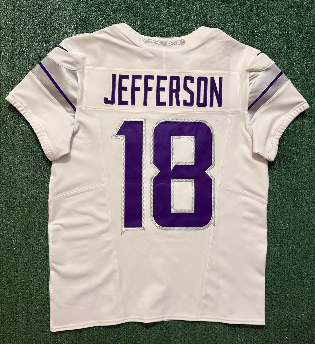 Justin Jefferson Minnesota Vikings Jersey #18 Nike Vapor FUSE Elite White Size 40 (Medium) NFL