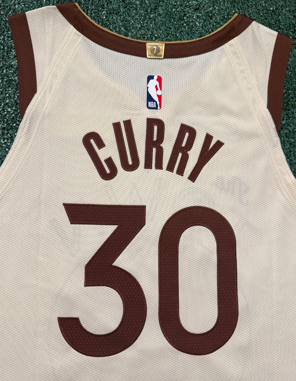Steph Curry Golden State Warriors Jersey #30 Nike ADV Authentic Tan Size 48 (L) NBA