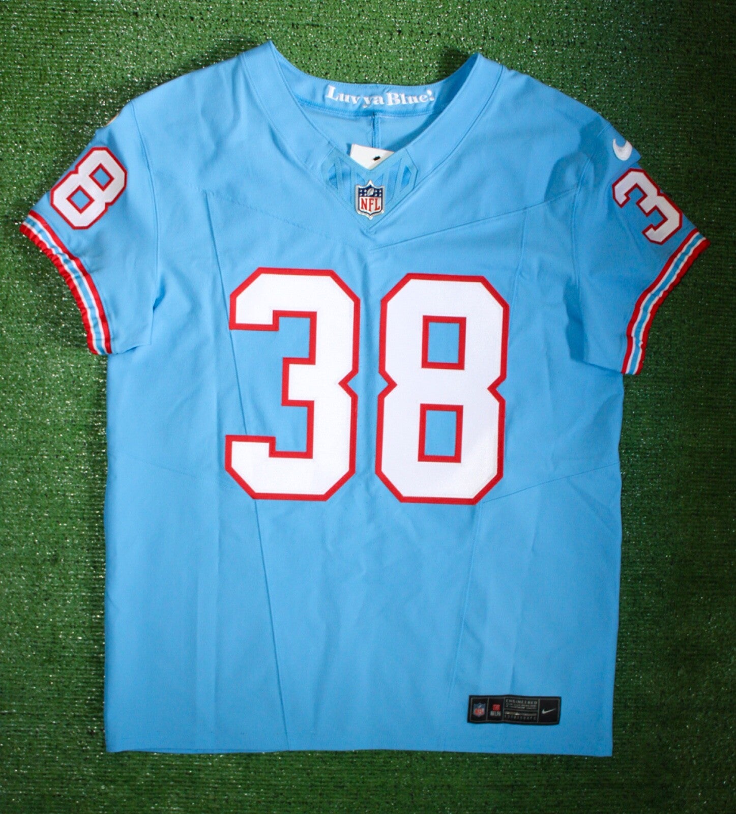 L'Jarius Sneed Tennessee Titans Jersey #38 Nike Vapor Fuse Elite Blue Size 44 (L) NFL