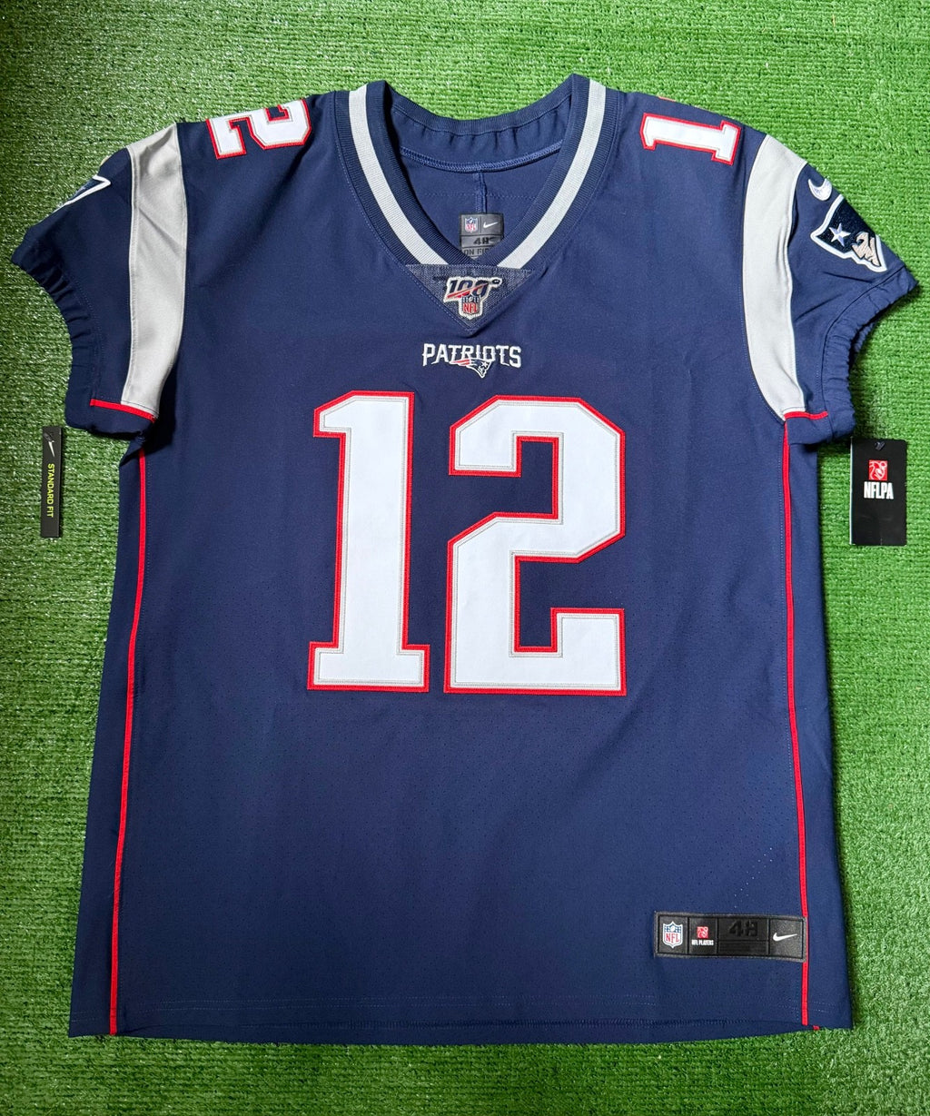 Tom Brady New England Patriots Jersey #12 Nike Vapor Elite Blue Size 48 (XL) NFL