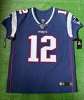 Tom Brady New England Patriots Jersey #12 Nike Vapor Elite Blue Size 48 (XL) NFL