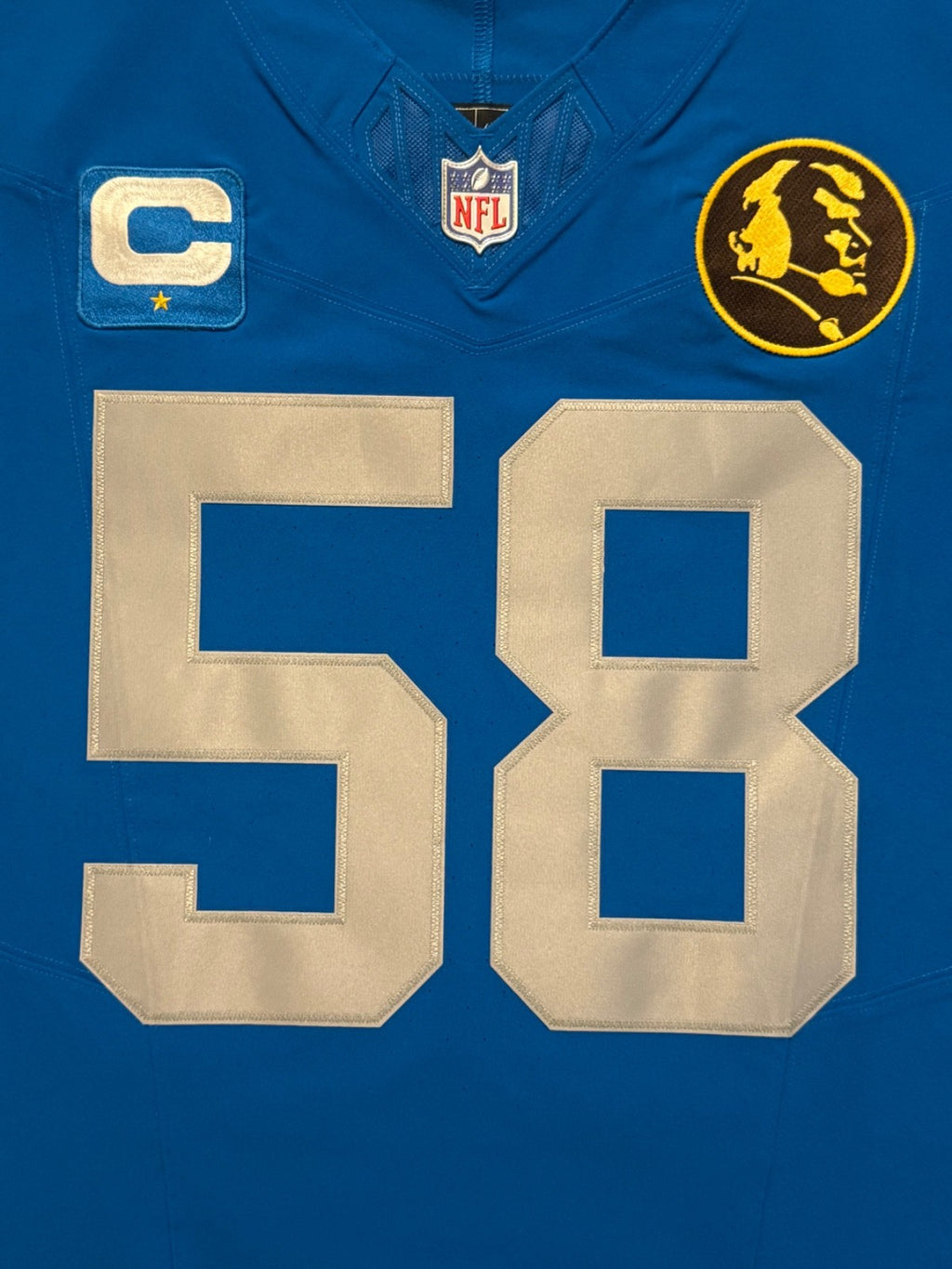 Penei Sewell Detroit Lions Jersey #58 Nike Vapor FUSE Elite Blue 44 (Large) NFL