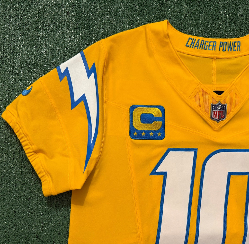 Justin Herbert Los Angeles Chargers Jersey #10 Nike Vapor Fuse Elite Gold Size 40 (M) NFL