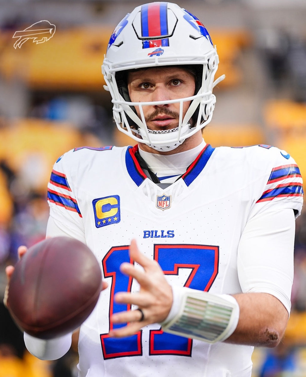 Josh Allen Buffalo Bills Jersey #17 Nike Vapor Fuse Elite White Size 44 (L) NFL
