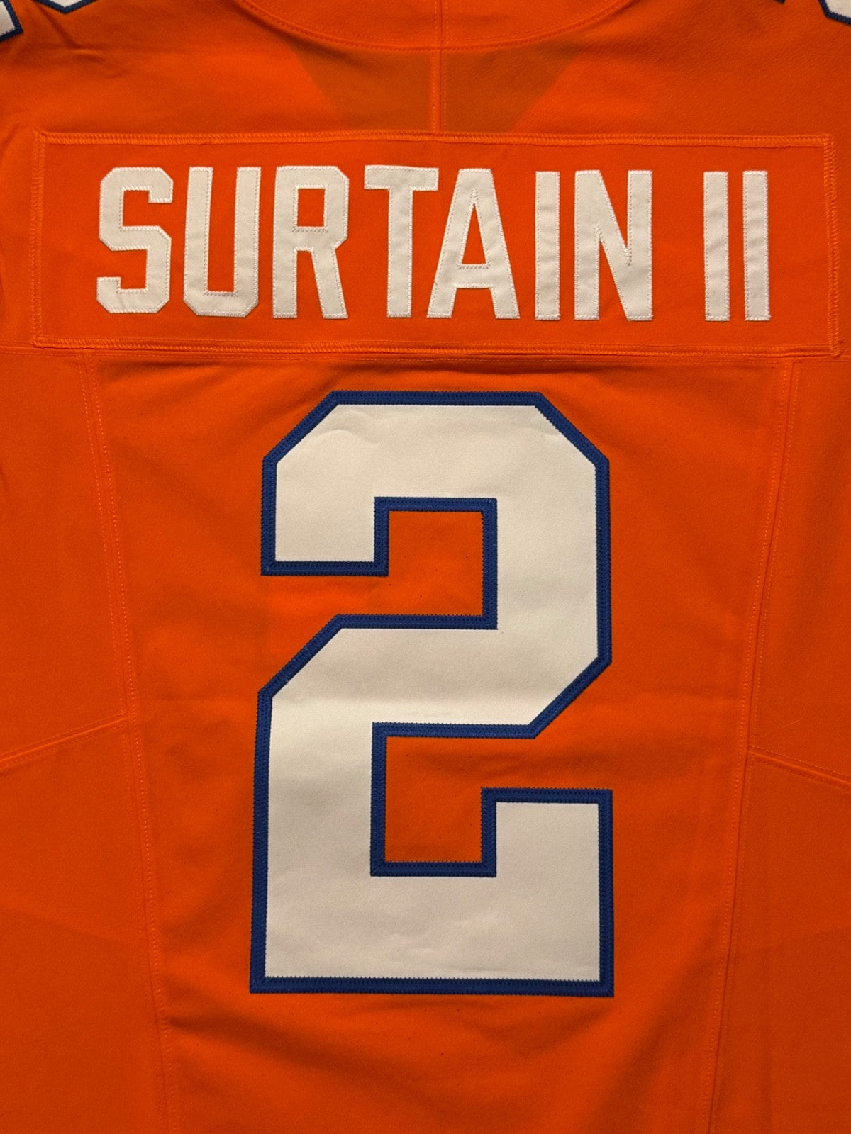 Pat Surtain II Denver Broncos Jersey #2 Nike Vapor Fuse Elite Orange Size 44 (L) NFL