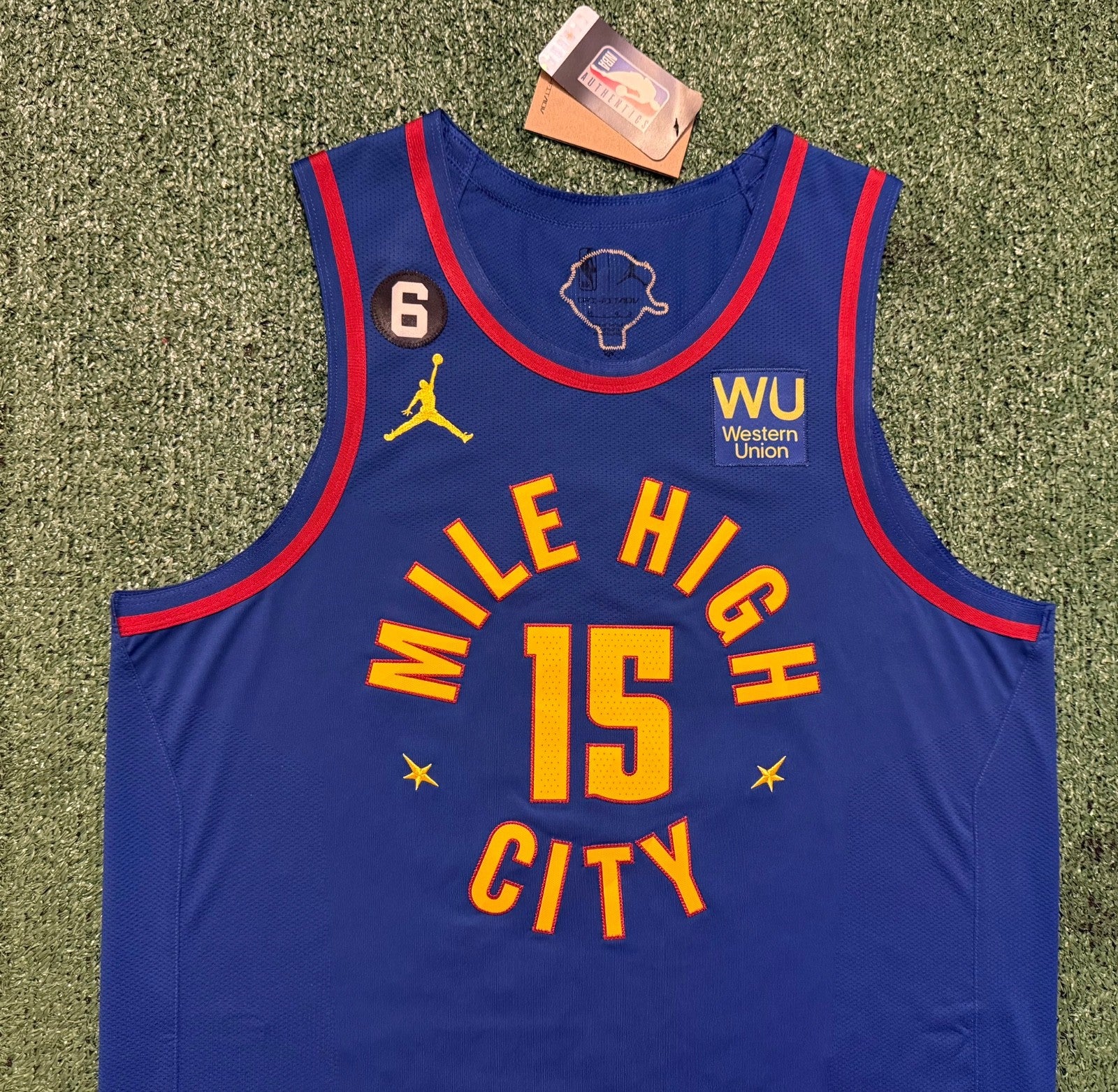Nikola Jokic Denver Nuggets Jersey #15 Nike ADV Authentic Blue Size 48 (L) NBA