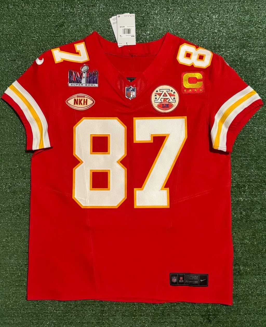 Travis Kelce Kansas City Chiefs Jersey #87 Nike Vapor Fuse Elite Red Size 44 (L) NFL