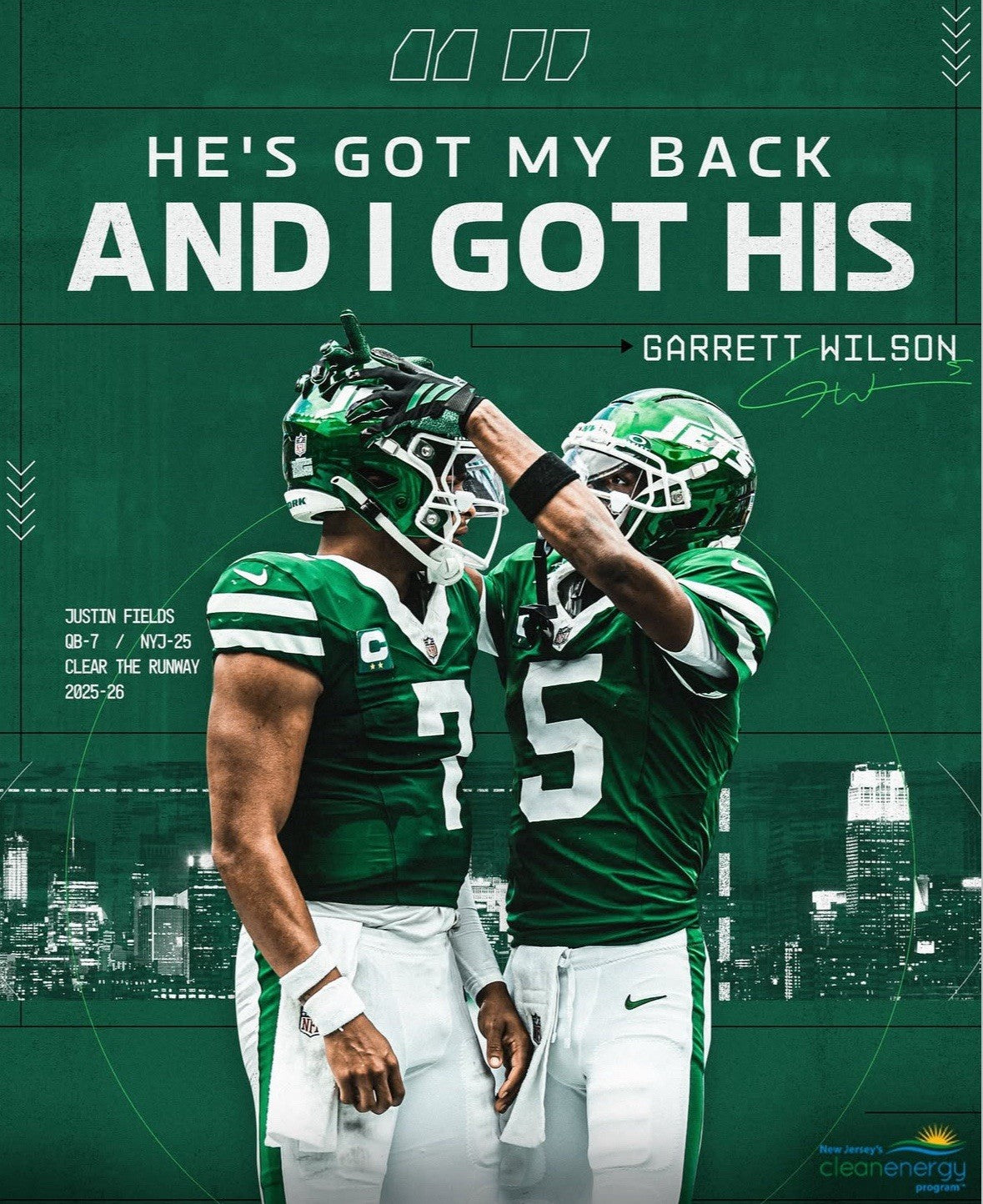 Garrett Wilson New York Jets Jersey #5 Nike Vapor Fuse Elite Green Size 40 (M) NFL