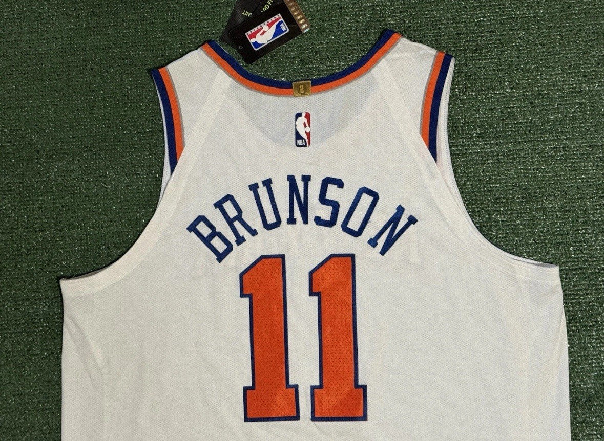 Jalen Brunson New York Knicks Jersey #11 Nike VaporKnit Authentic White Size 52 (XL) NBA