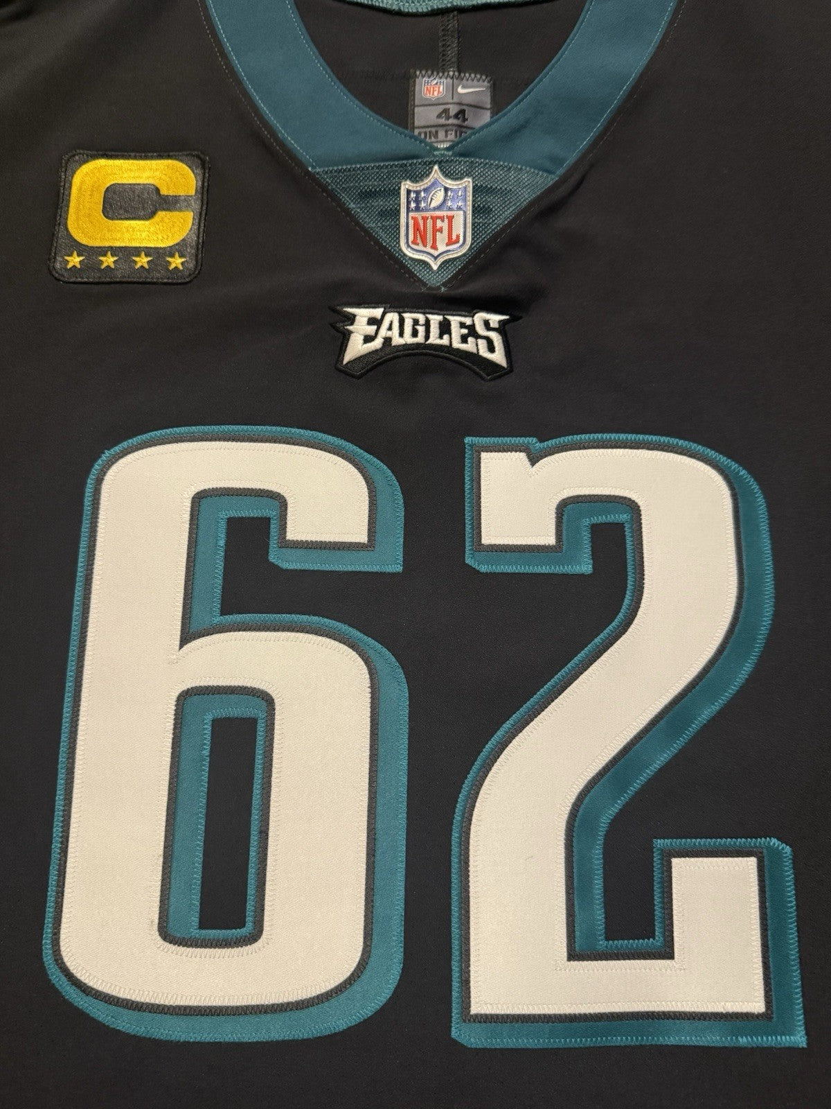 Jason Kelce Philadelphia Eagles Jersey #62 Nike Vapor Elite Black size 44 (Large) NFL
