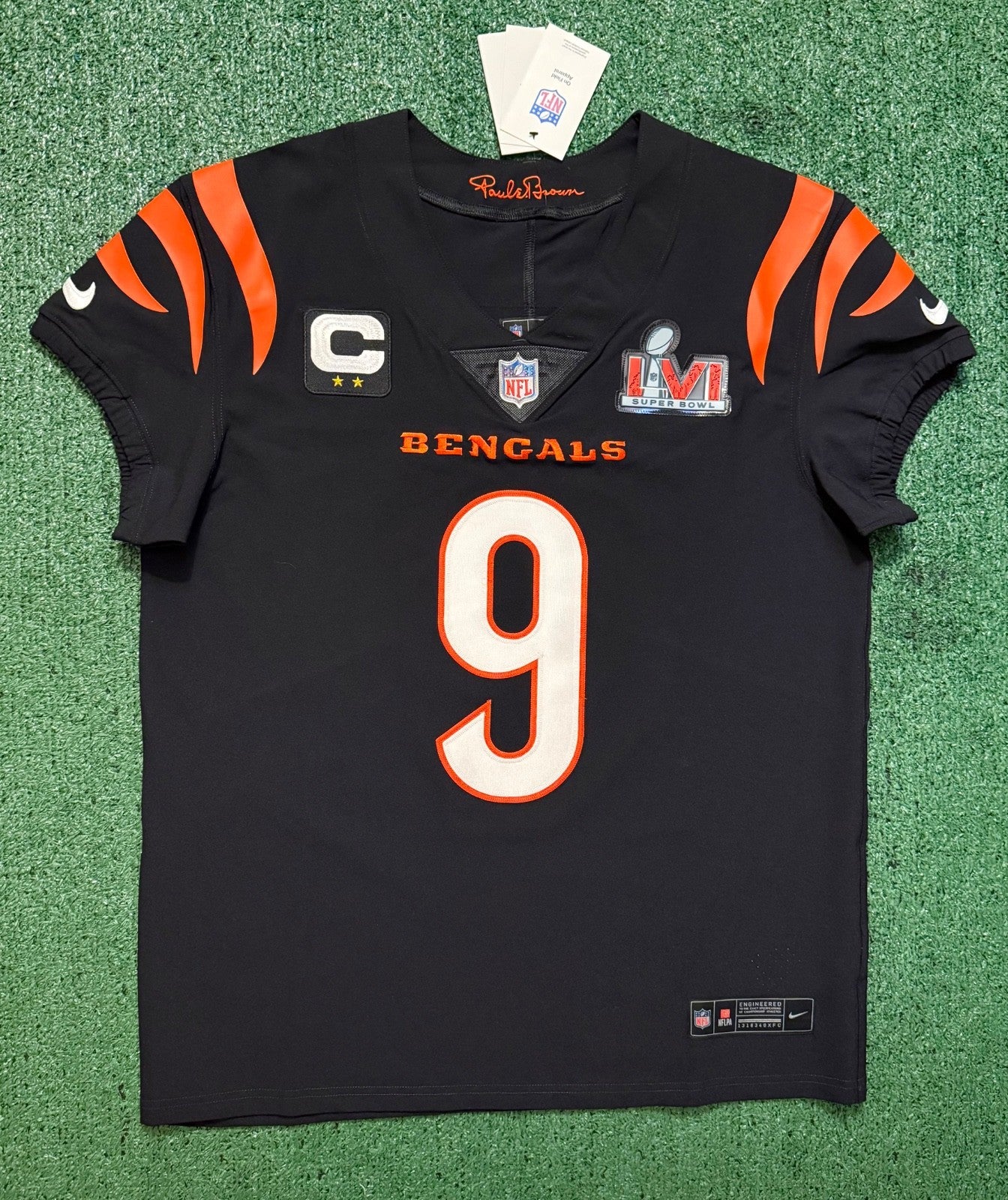 Joe Burrow Cincinnati Bengals Jersey #9 Nike Vapor Elite Black Size 44 (L) NFL