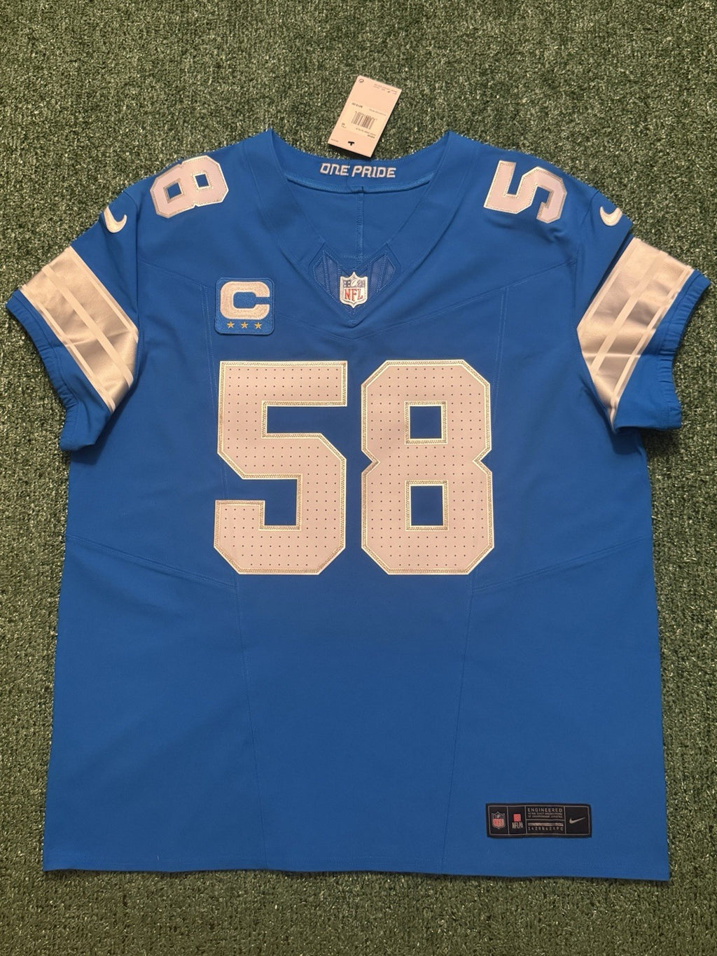 Penei Sewell Detroit Lions Jersey #58 Nike Vapor FUSE Elite Blue 48 (XL) NFL