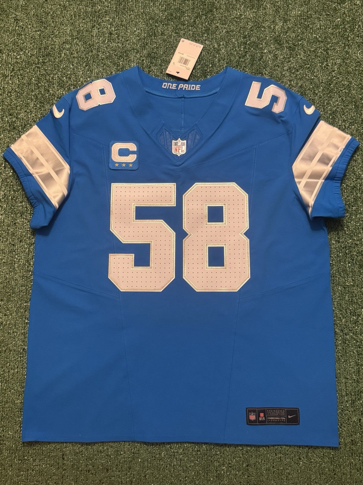 Penei Sewell Detroit Lions Jersey #58 Nike Vapor FUSE Elite Blue 48 (XL) NFL