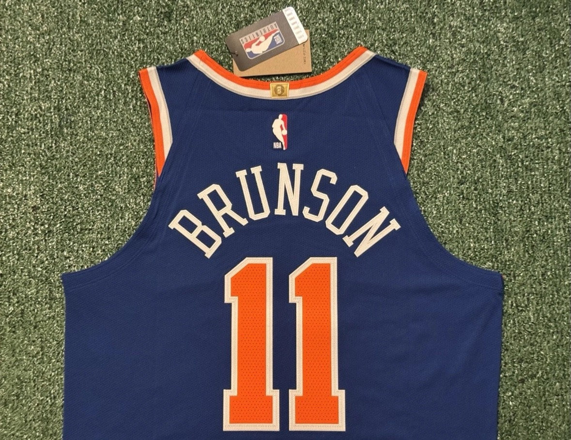 Jalen Brunson New York Knicks Jersey #11 Nike ADV Authentic Blue Size 48 (L) NBA