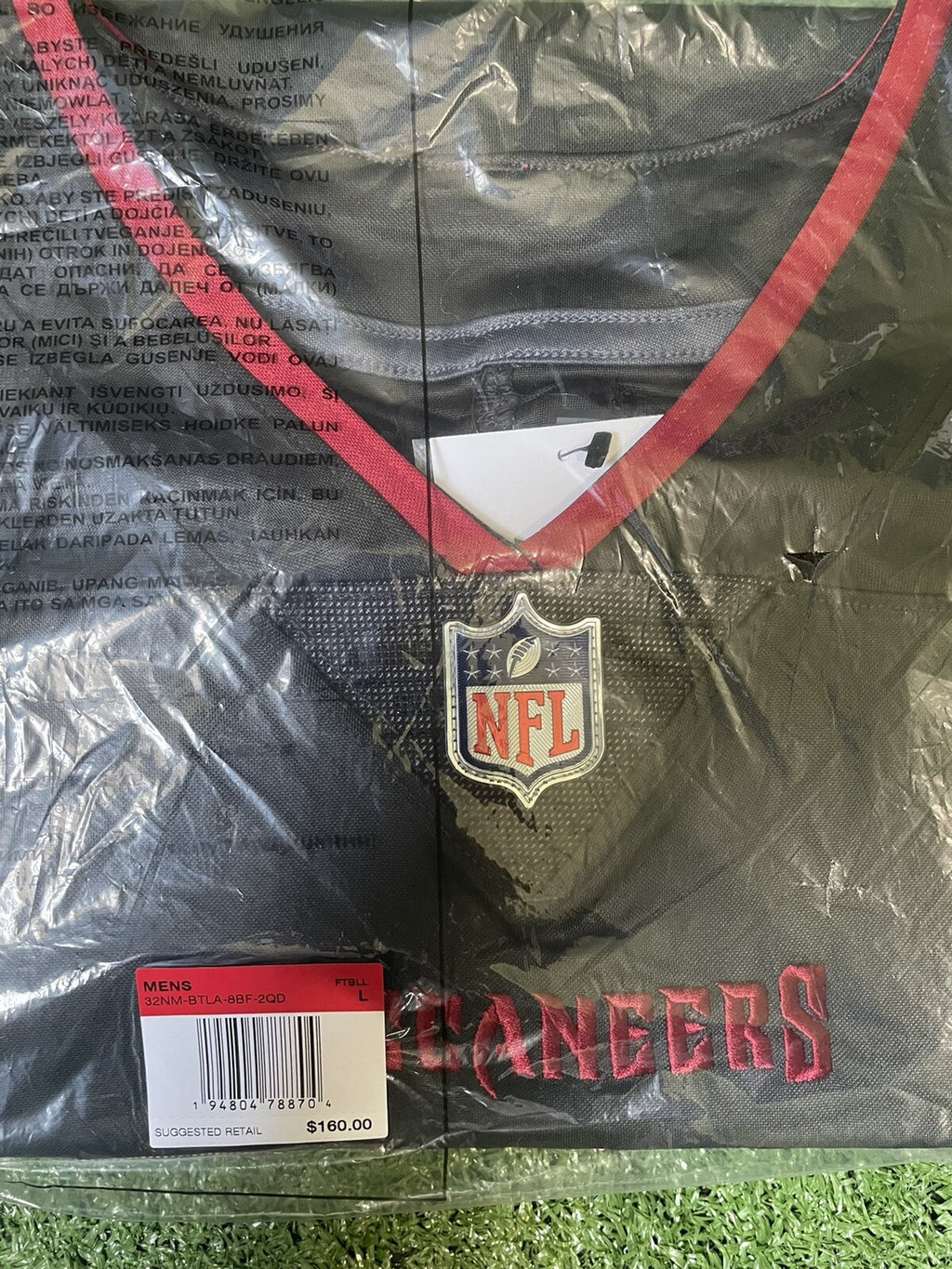 Tom Brady Tampa Bay Buccaneers Jersey #12 Nike Vapor Limited Gray Size Mens (Large) NFL