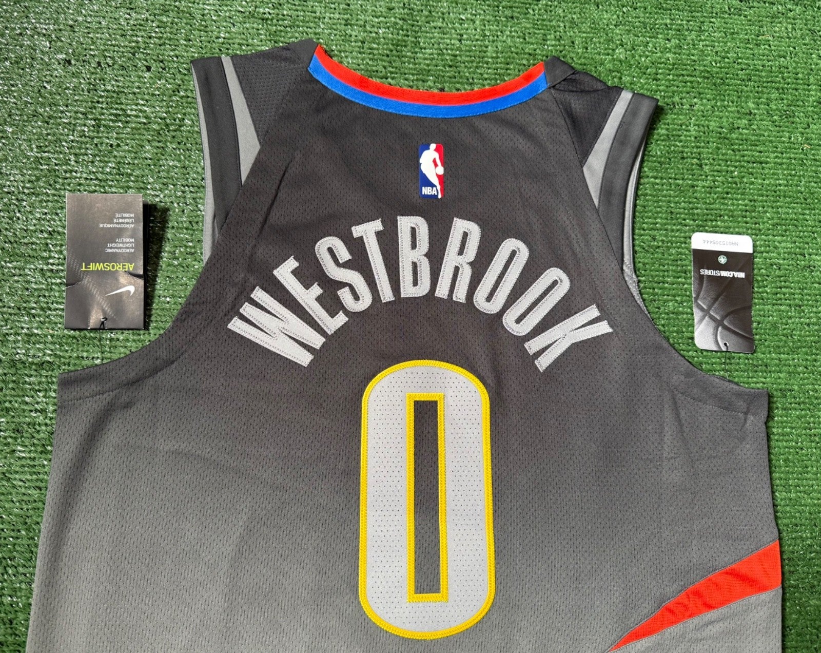 Russell Westbrook Oklahoma City Thunder Jersey #0 Nike Aeroswift Authentic Gray Size 44 (M) NBA