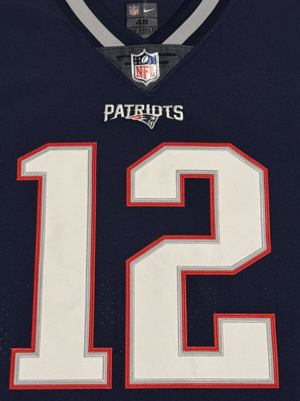 Tom Brady New England Patriots Jersey #12 Nike Vapor Elite Blue Size 48 (XL) NFL