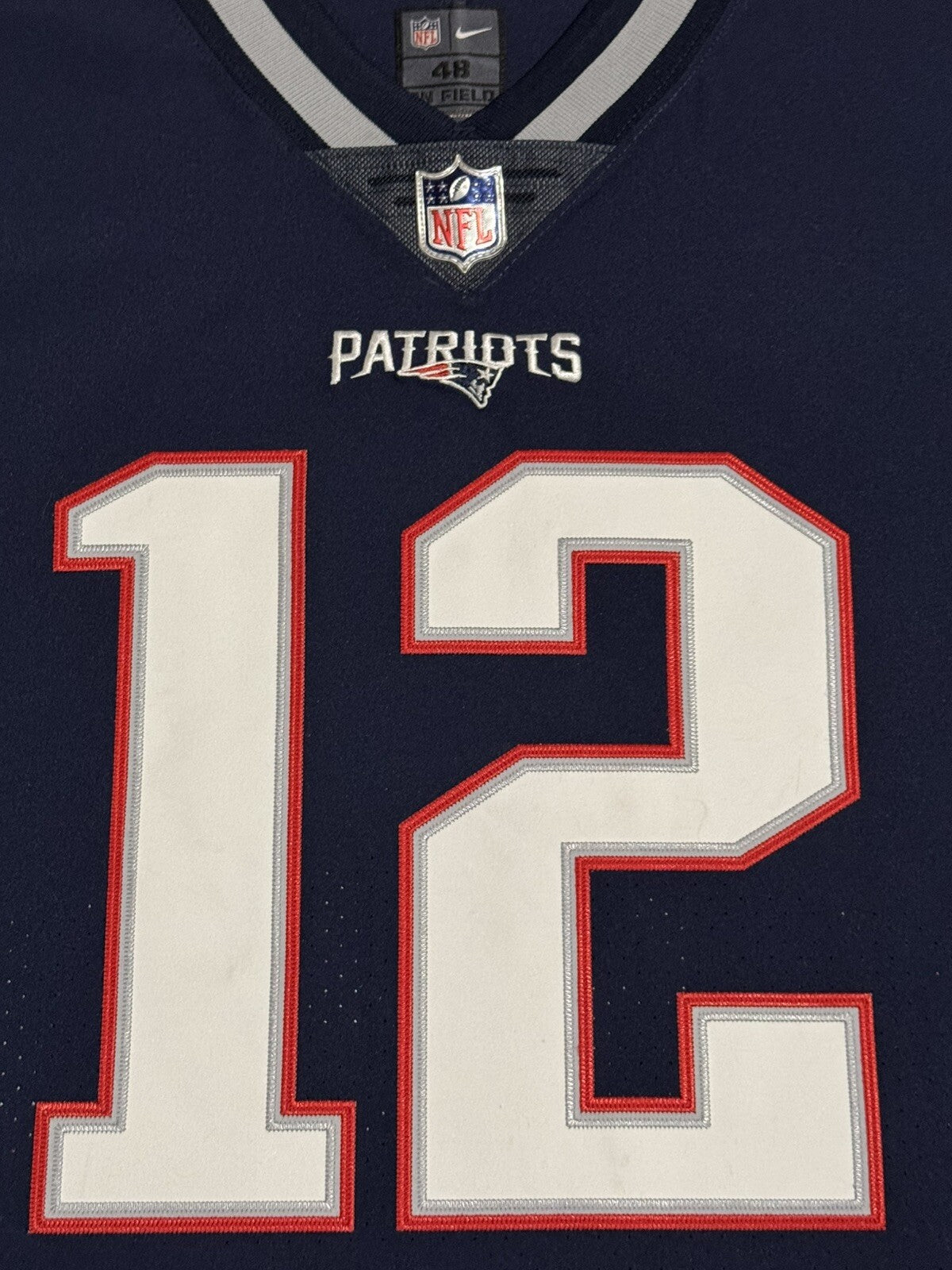 Tom Brady New England Patriots Jersey #12 Nike Vapor Elite Blue Size 48 (XL) NFL