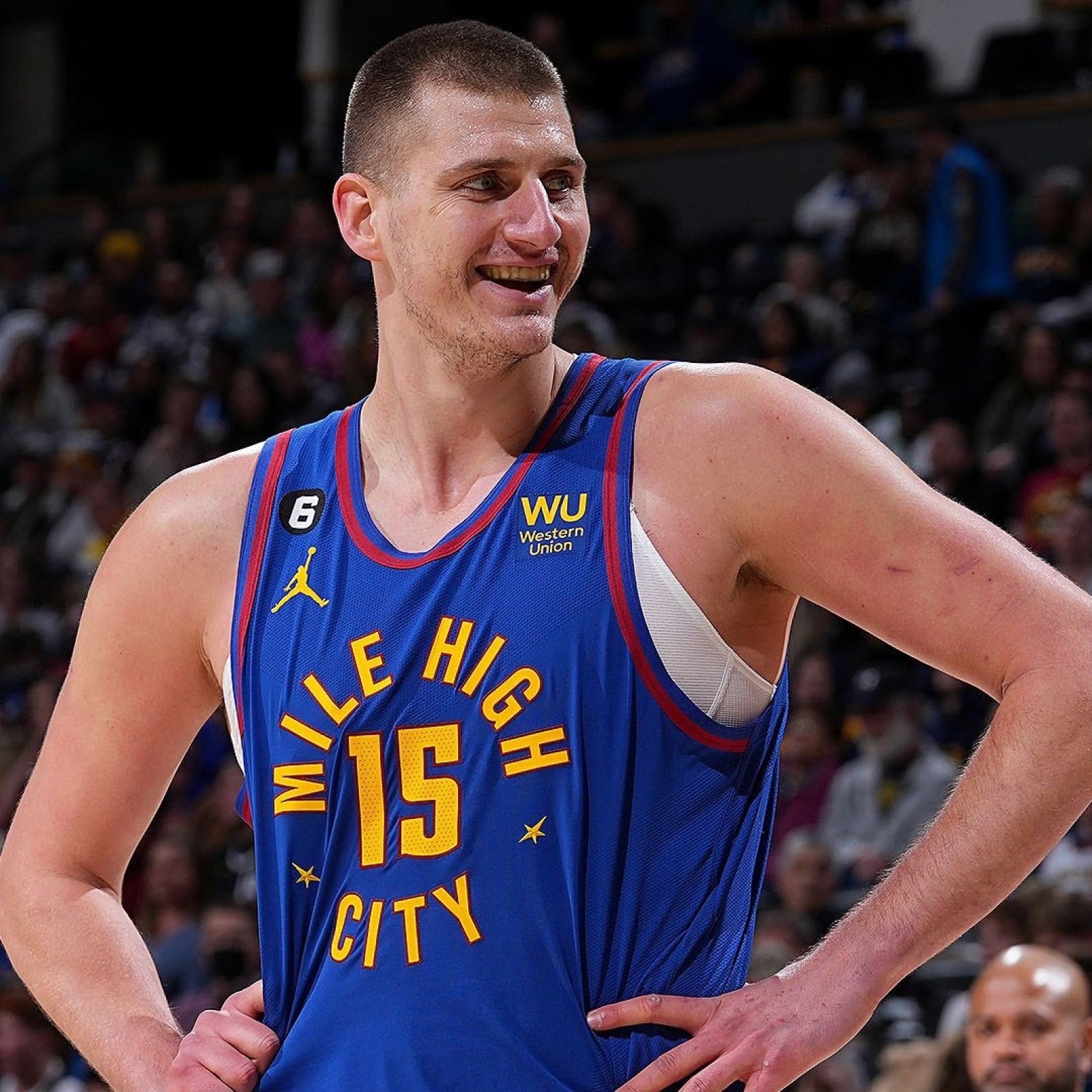 Nikola Jokic Denver Nuggets Jersey #15 Nike ADV Authentic Blue Size 48 (L) NBA