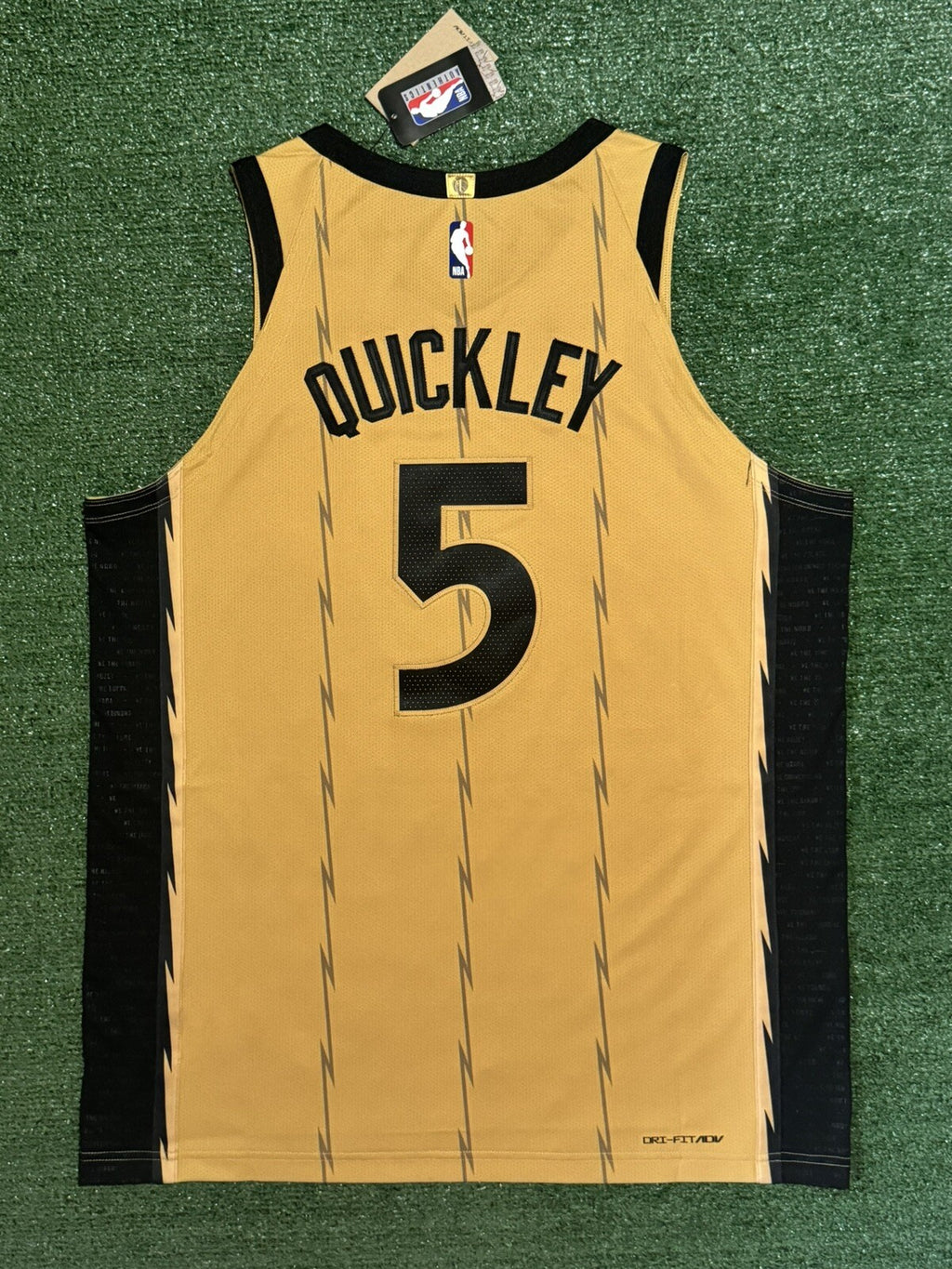 Immanuel Quickley Toronto Raptors Jersey #5 Nike ADV Authentic Gold Size 52 (XL) NBA
