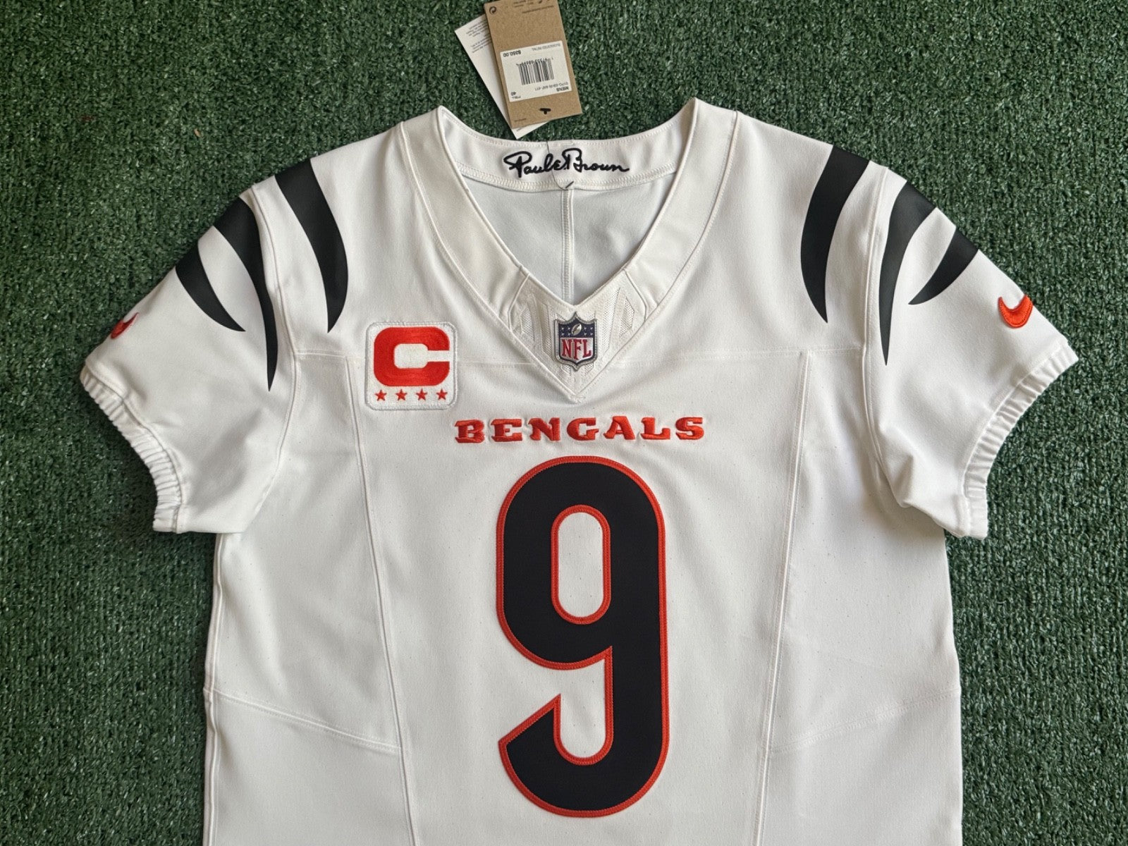 Joe Burrow Cincinnati Bengals Jersey #9 Nike Vapor FUSE Elite White Size 40 (M) NFL