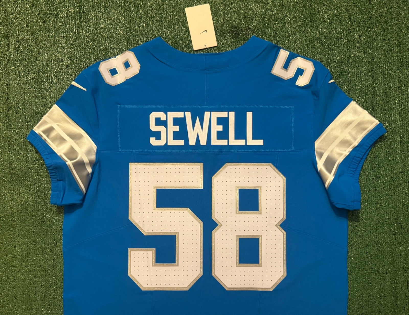 Penei Sewell Detroit Lions Jersey #58 Nike Vapor FUSE Elite Blue 48 (XL) NFL