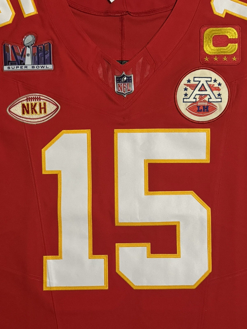 Patrick Mahomes Kansas City Chiefs Jersey #15 Nike Vapor FUSE Elite Red Size 44 (L) NFL