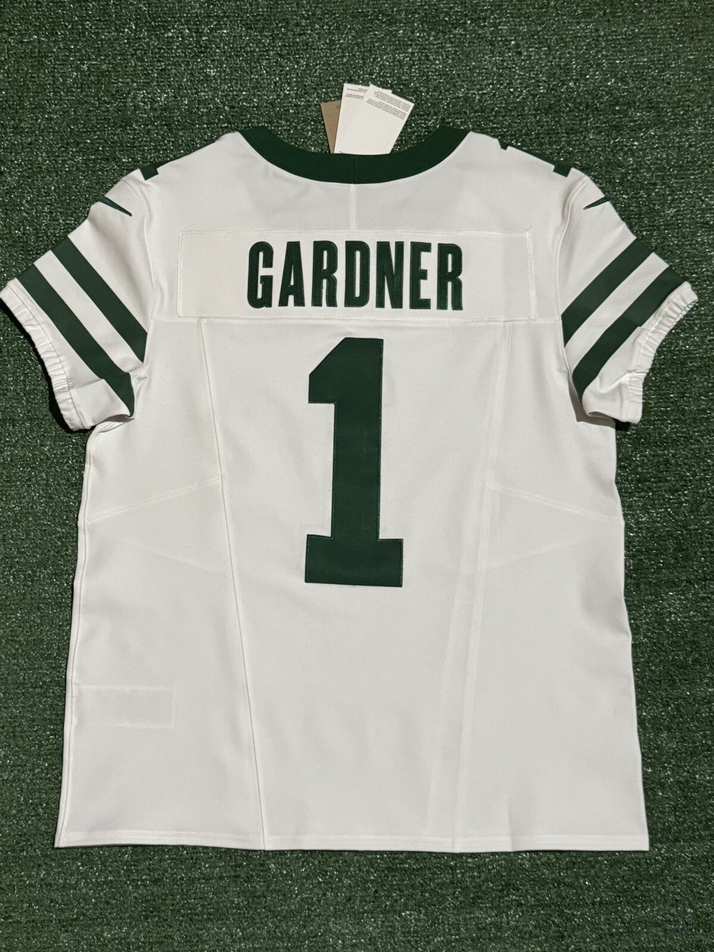 Sauce Gardner New York Jets Jersey #1 Nike Vapor Fuse Elite White Size 44 (L) NFL