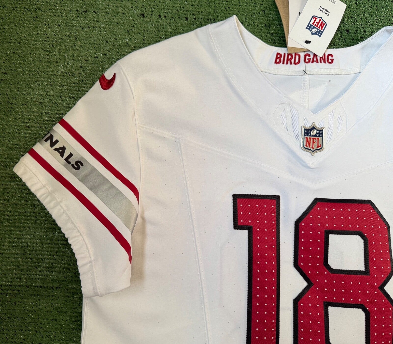 Marvin Harrison Jr Arizona Cardinals Jersey #18 Nike Vapor FUSE Elite White Size 44 (Large) NFL