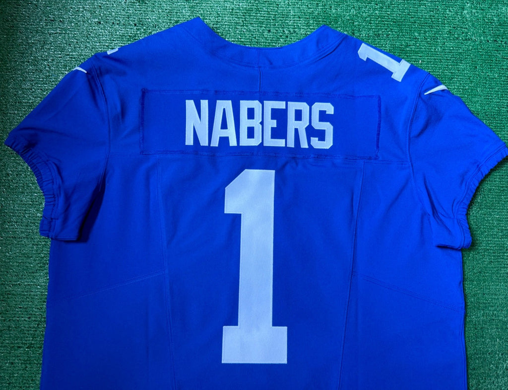 Malik Nabers New York Giants Jersey #1 Nike Vapor FUSE Elite Blue Size 48 (XL) NFL
