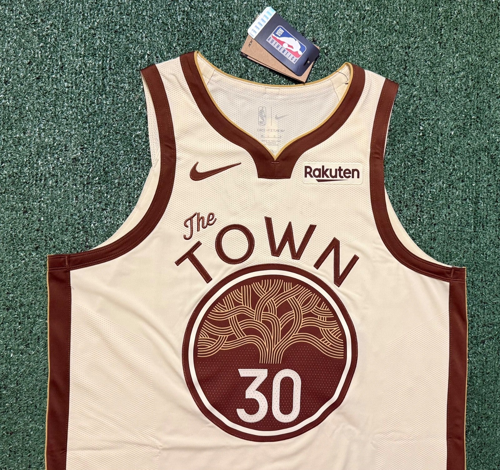 Steph Curry Golden State Warriors Jersey #30 Nike ADV Authentic Tan Size 48 (L) NBA