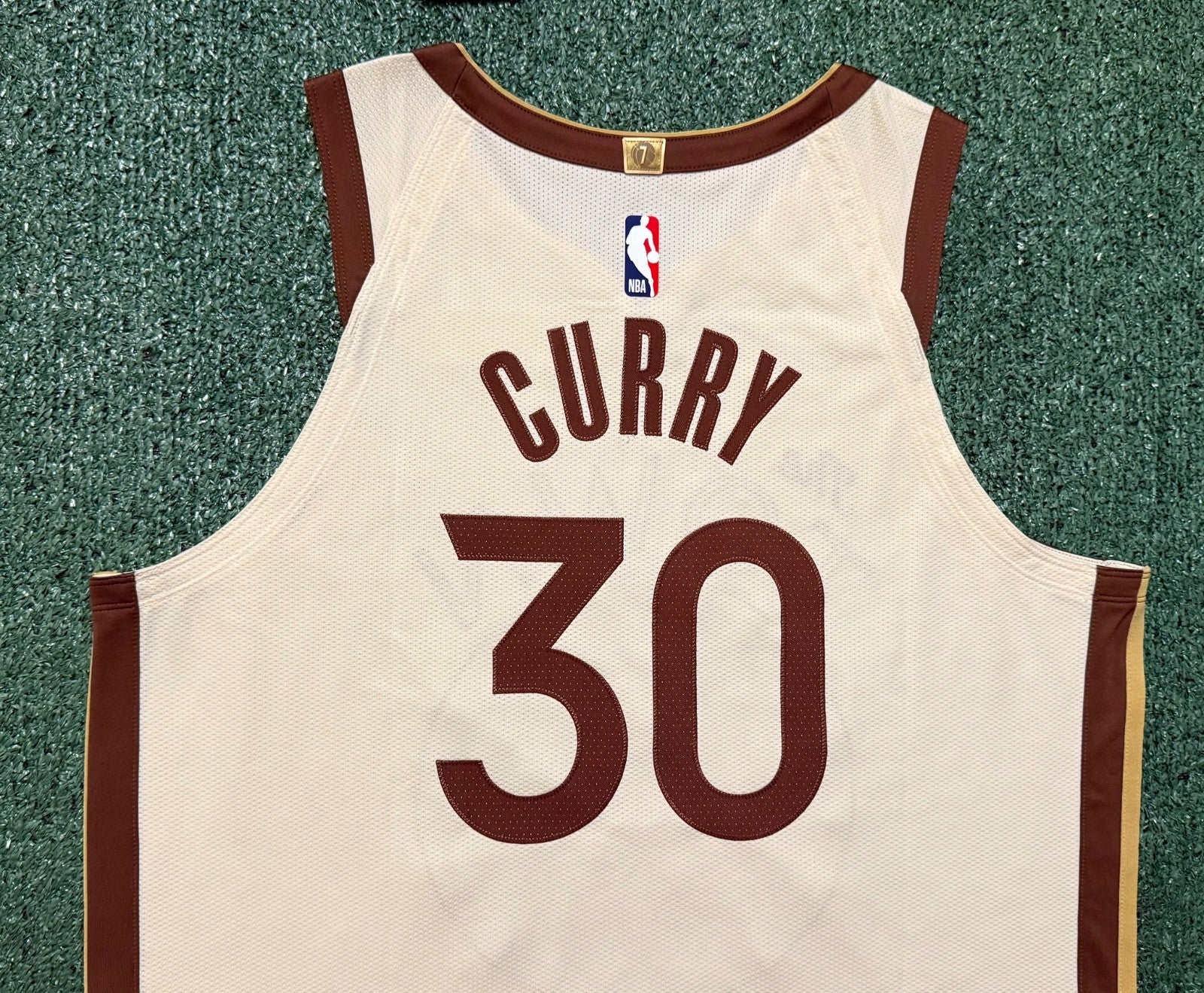 Steph Curry Golden State Warriors Jersey #30 Nike ADV Authentic Tan Size 48 (L) NBA