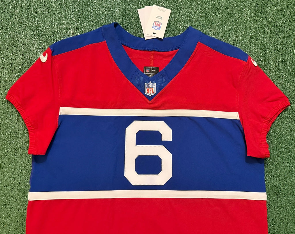 Jaxson Dart New York Giants Jersey #6 Nike Vapor FUSE Elite Red Size 48 (XL) NFL