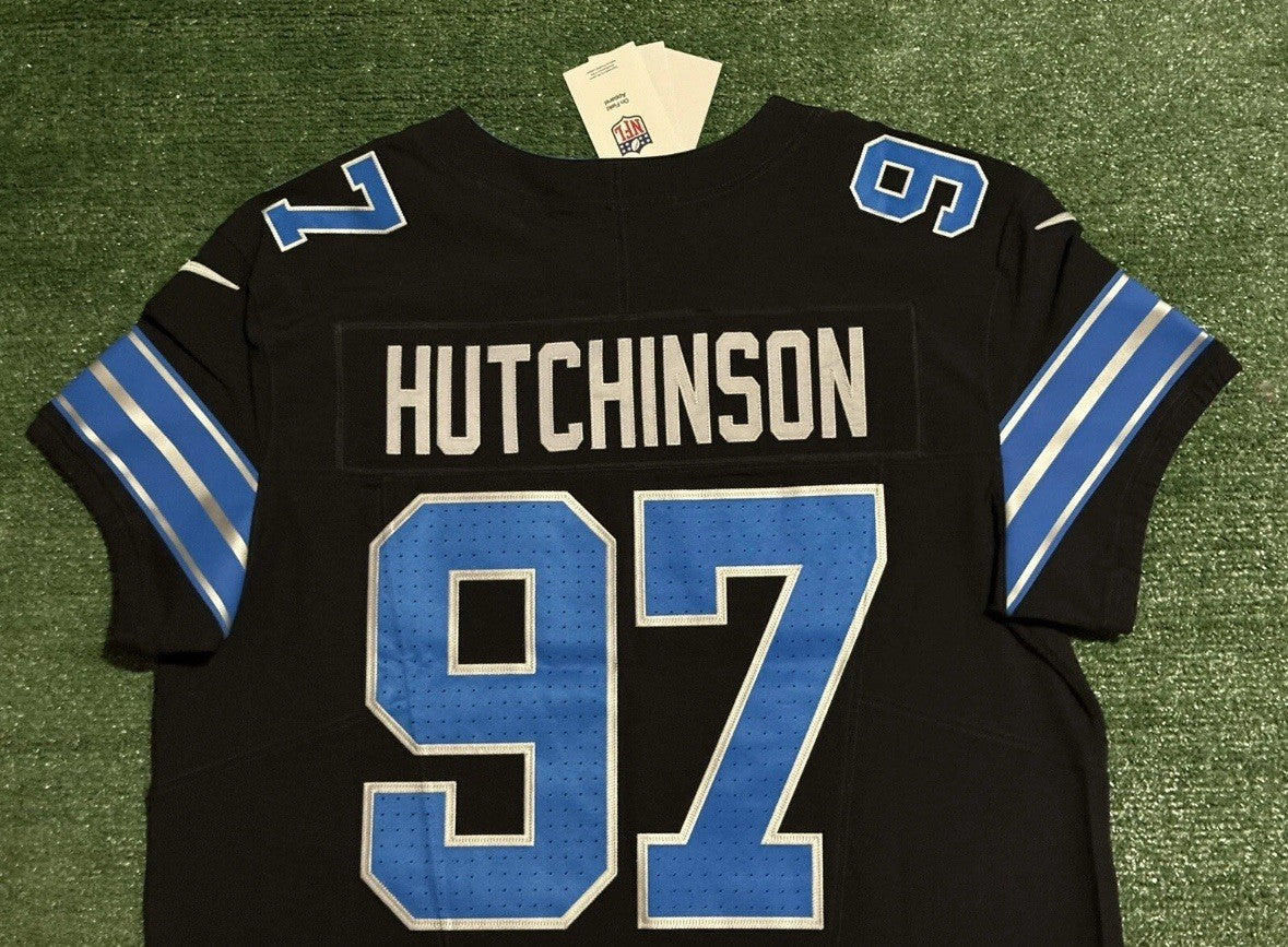 Aidan Hutchinson Detroit Lions Jersey #97 Nike Vapor FUSE Elite Black size 48 (XL) NFL