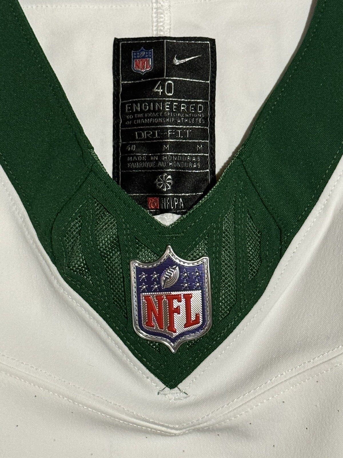 Sauce Gardner New York Jets Jersey #1 Nike Vapor Fuse Elite White Size 40 (M) NFL