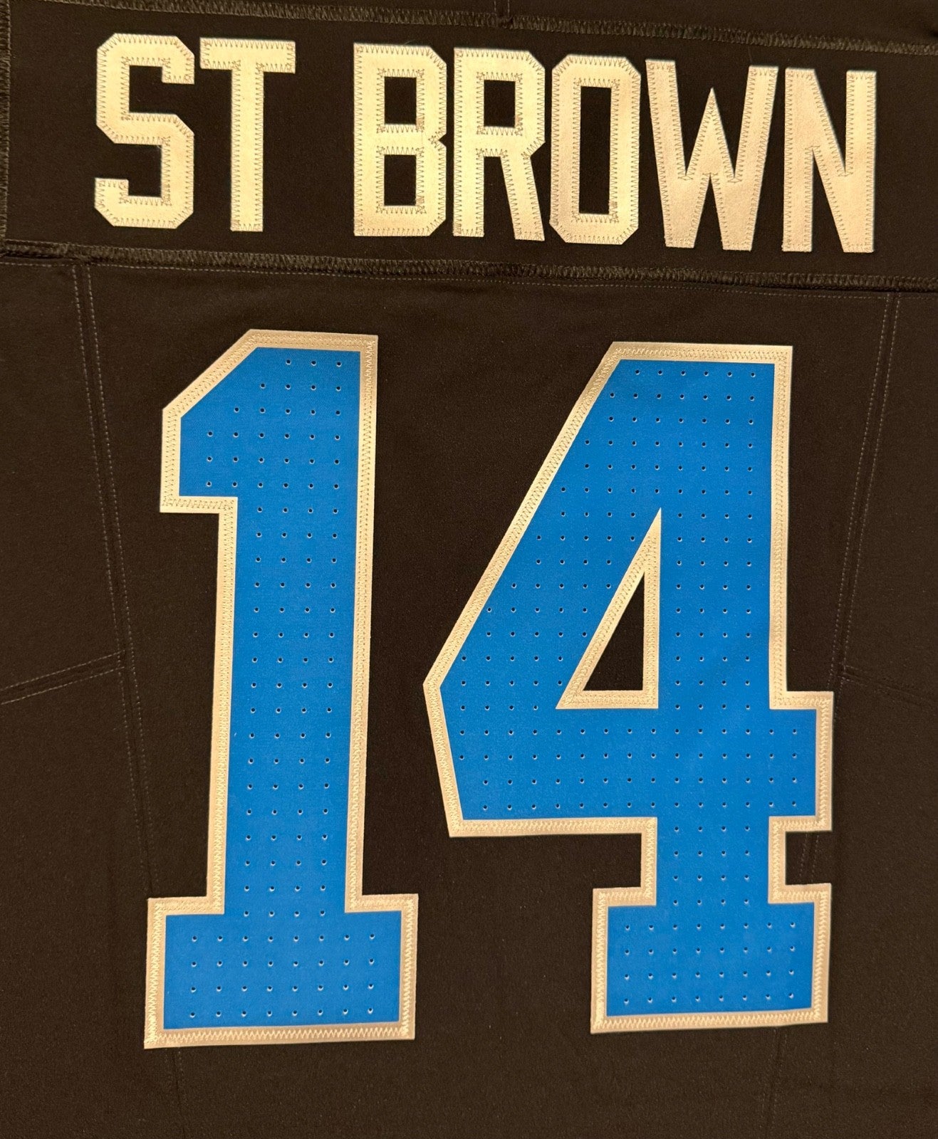Amon Ra St Brown Detroit Lions Jersey #14 Nike Vapor FUSE Elite Black Size 48 (XL) NFL
